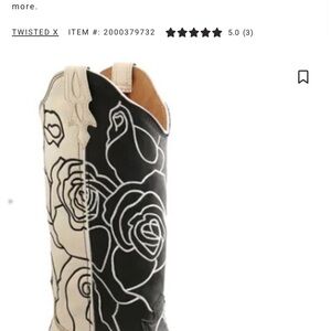 Twisted X Black and White Floral Cowboy Boots